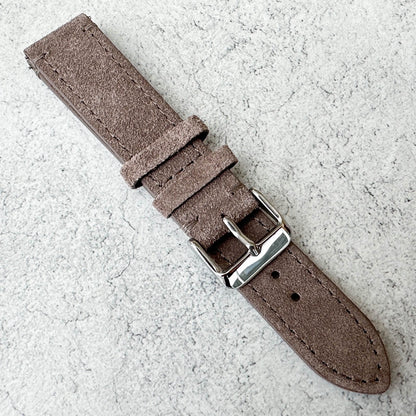 Suede Leather Watch Strap Quick Release Band Khaki Grey 5