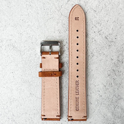 Suede Leather Watch Strap Quick Release Band Orange Brown 3