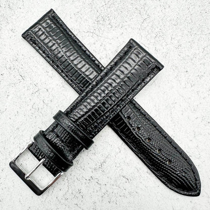 Tejus Lizard Grain Embossed Leather Black 2
