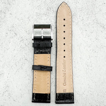 Tejus Lizard Grain Embossed Leather Black 3