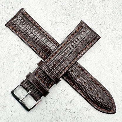Tejus Lizard Grain Embossed Leather Dark Brown 2