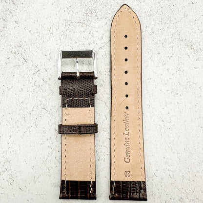 Tejus Lizard Grain Embossed Leather Dark Brown 3