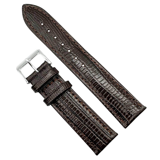Tejus Lizard Grain Embossed Leather Dark Brown The Thrifty Gentleman