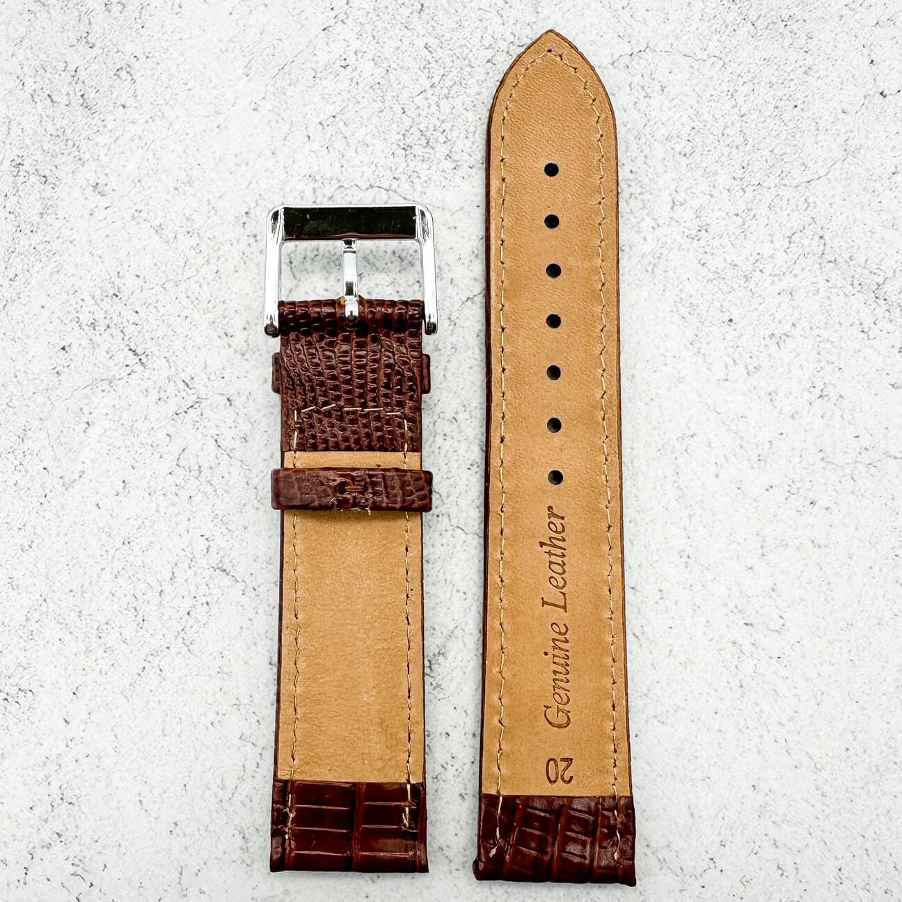 Tejus Lizard Grain Embossed Leather Red Brown 3