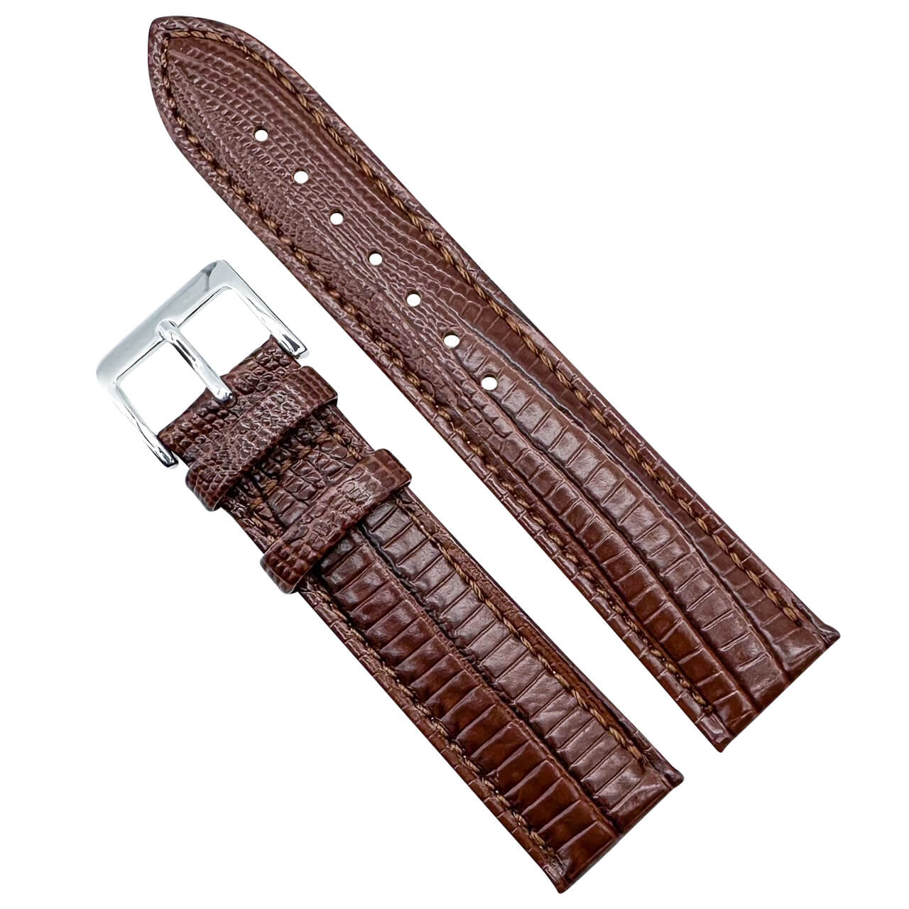 Tejus Lizard Grain Embossed Leather Red Brown The Thrifty Gentleman