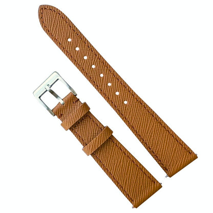 Top Grain Quick Release Genuine Leather Watch Strap Brown 1