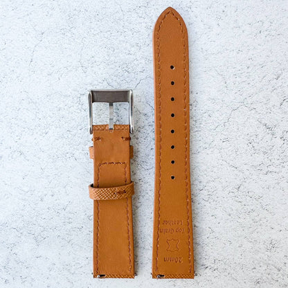Top Grain Quick Release Genuine Leather Watch Strap Brown 3