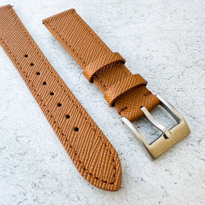 Top Grain Quick Release Genuine Leather Watch Strap Brown 4