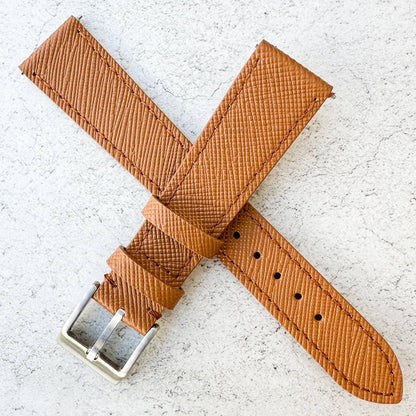Top Grain Quick Release Genuine Leather Watch Strap Brown 5