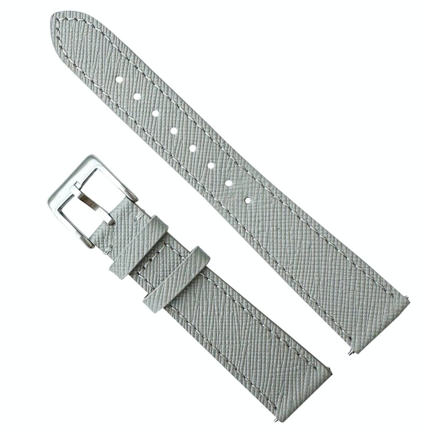 Top Grain Quick Release Genuine Leather Watch Strap Grey 1
