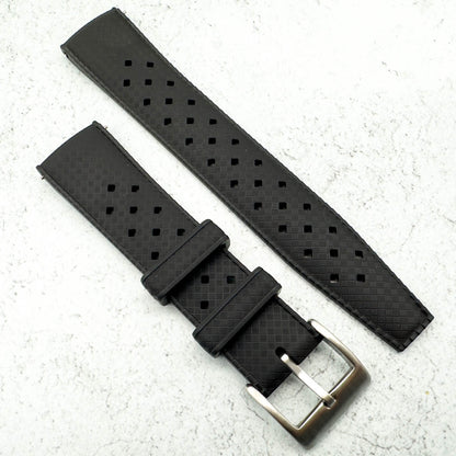 Tropical FKM Rubber Watch Strap Black 20 mm 22 mm 1