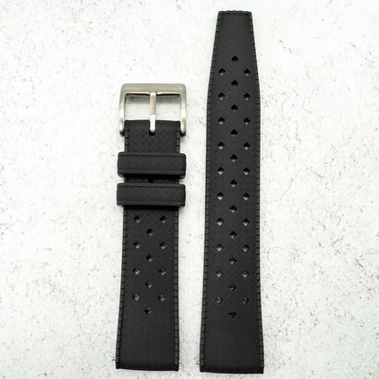 Tropical FKM Rubber Watch Strap Black 20 mm 22 mm 2