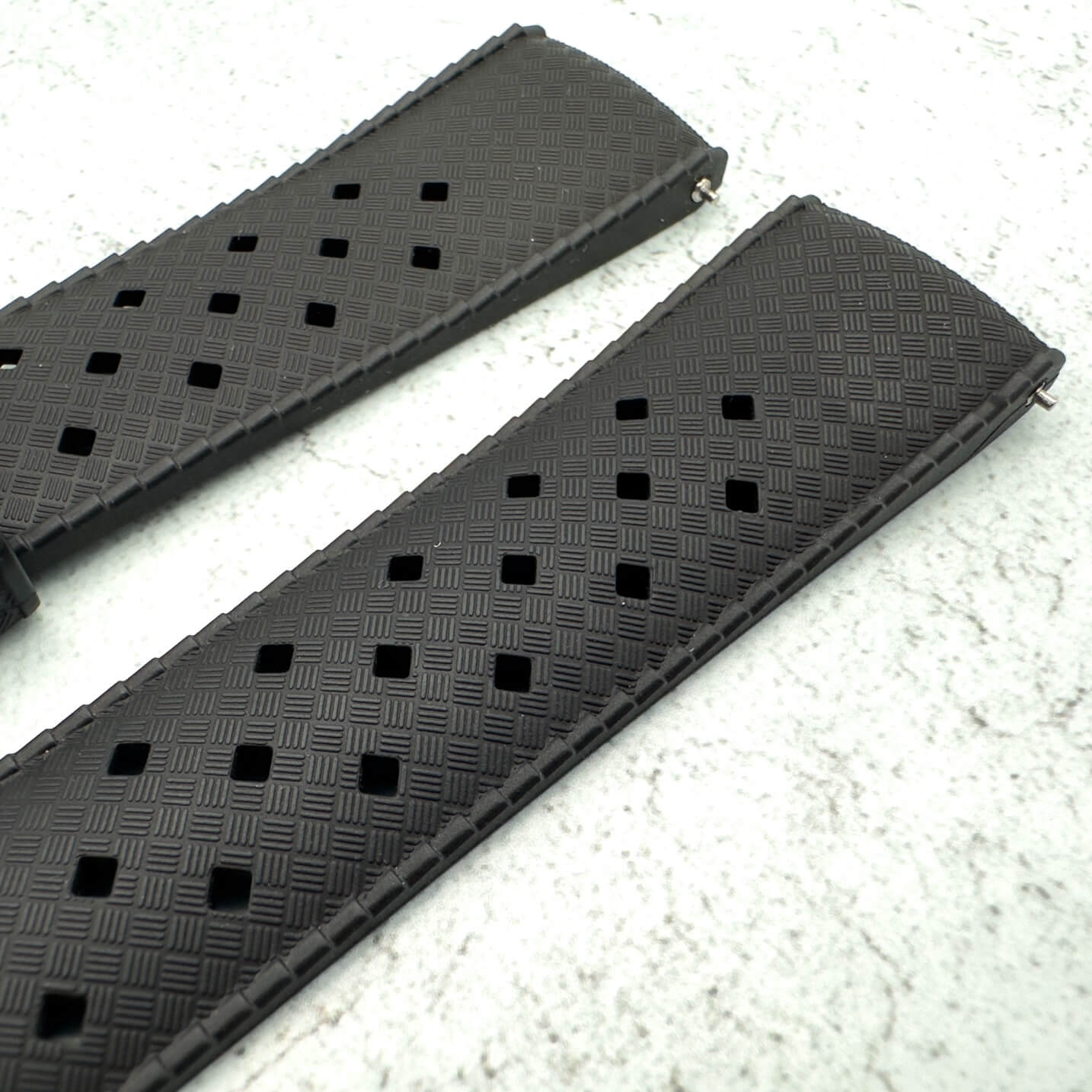 Tropical FKM Rubber Watch Strap Black 20 mm 22 mm 4