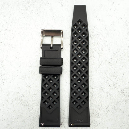 Tropical FKM Rubber Watch Strap Black 20 mm 22 mm 5