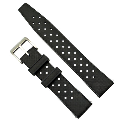 Tropical FKM Rubber Watch Strap Black 20mm 22mm- The Thrifty Gentleman