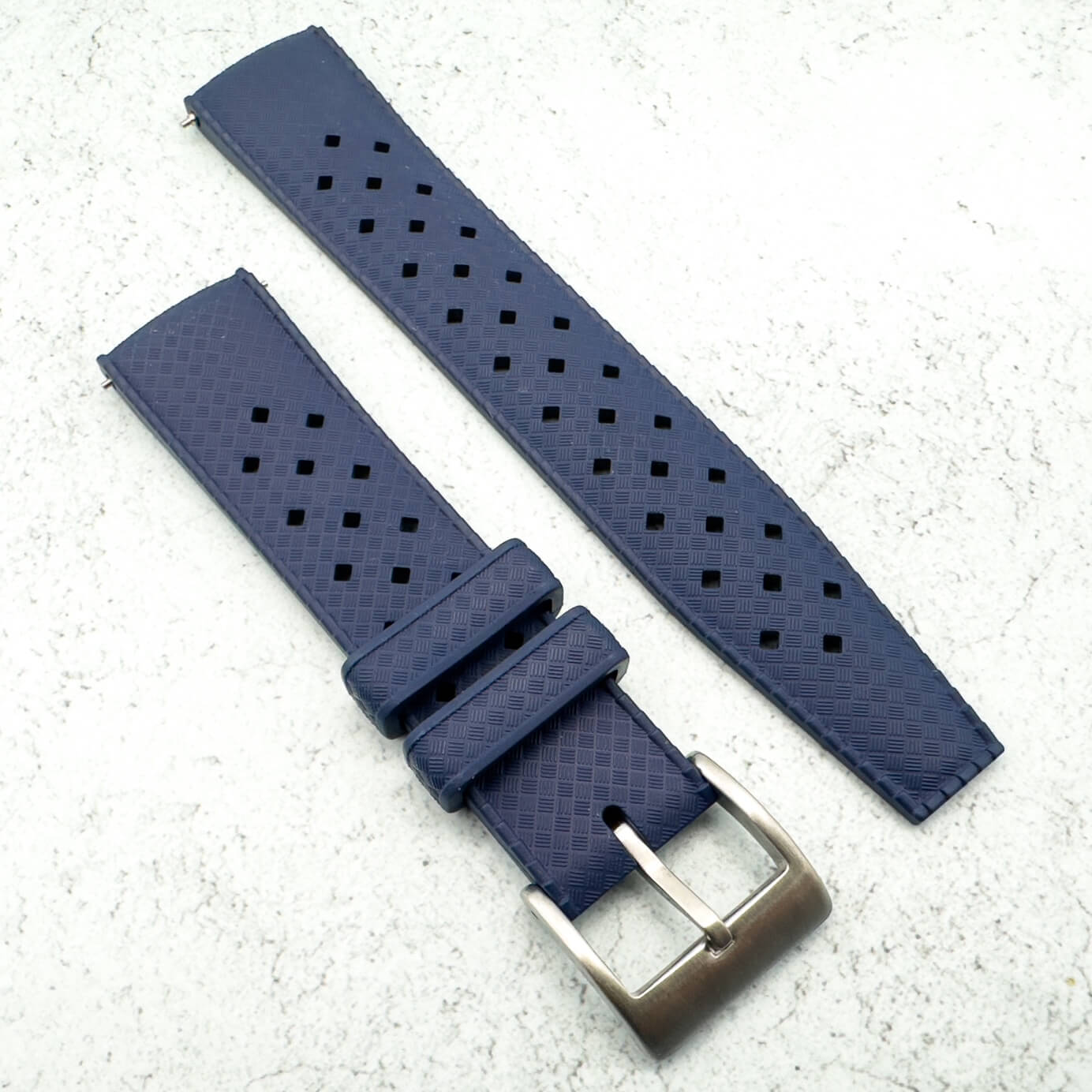 Tropical FKM Rubber Watch Strap Dark Blue 20 mm 22 mm 1