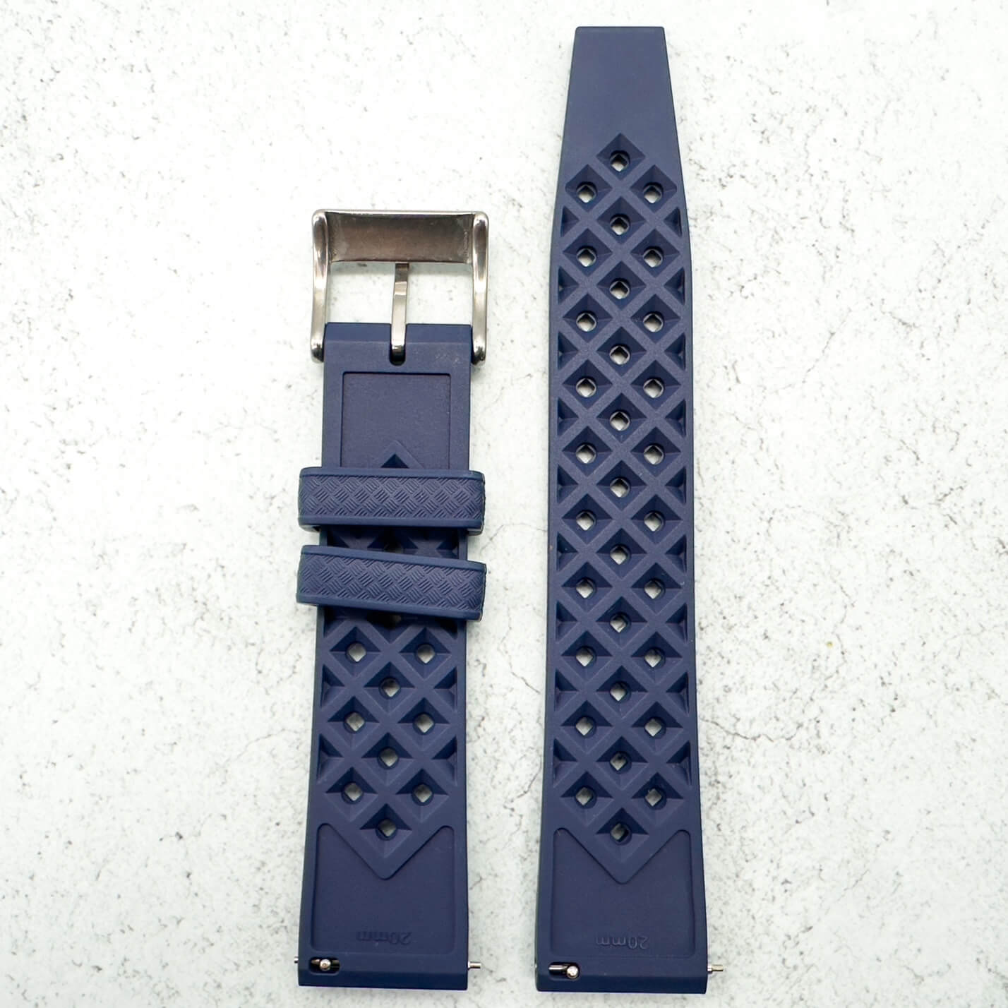 Tropical FKM Rubber Watch Strap Dark Blue 20 mm 22 mm 5