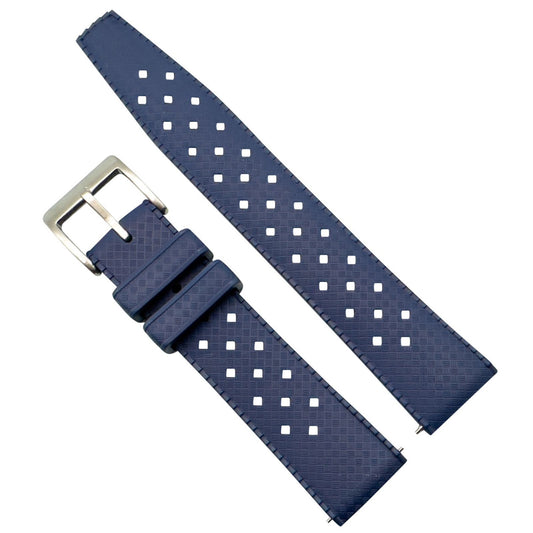 Tropical FKM Rubber Watch Strap Dark Blue 20mm 22mm- The Thrifty Gentleman