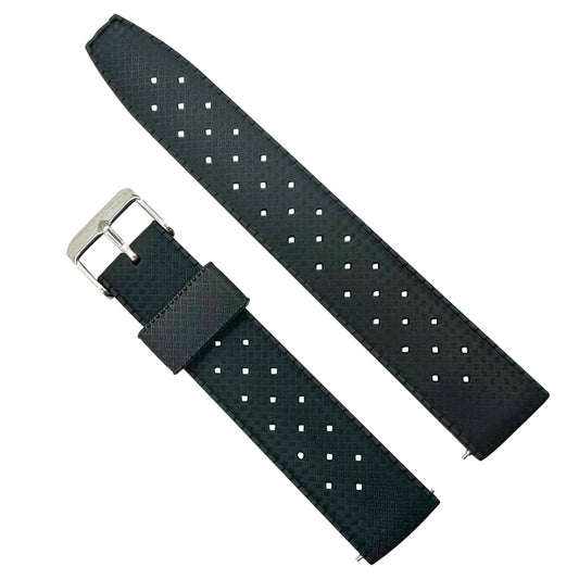 Tropical Soft Silicone Quick Release Watch Strap Black 1