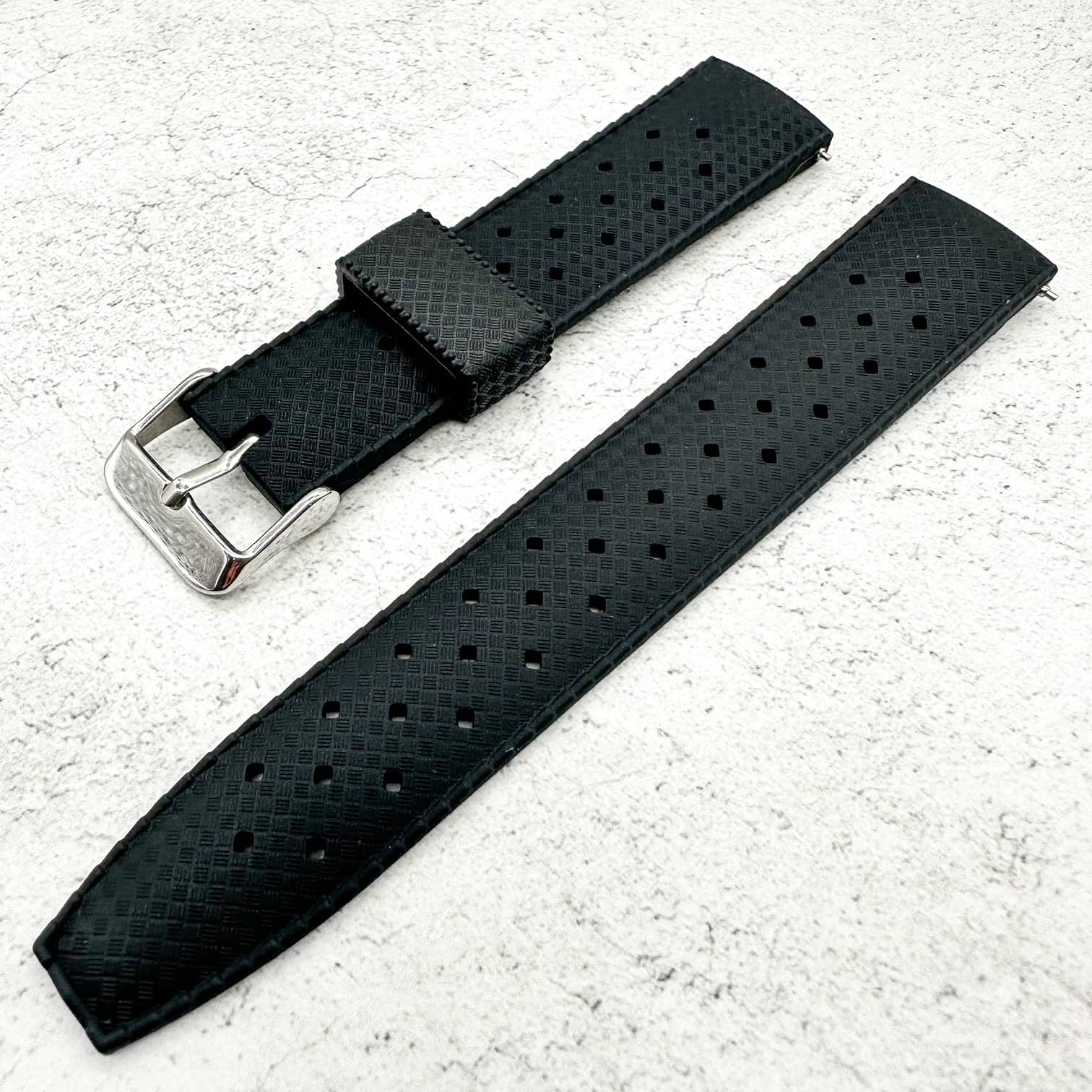 Tropical Soft Silicone Quick Release Watch Strap Black 2