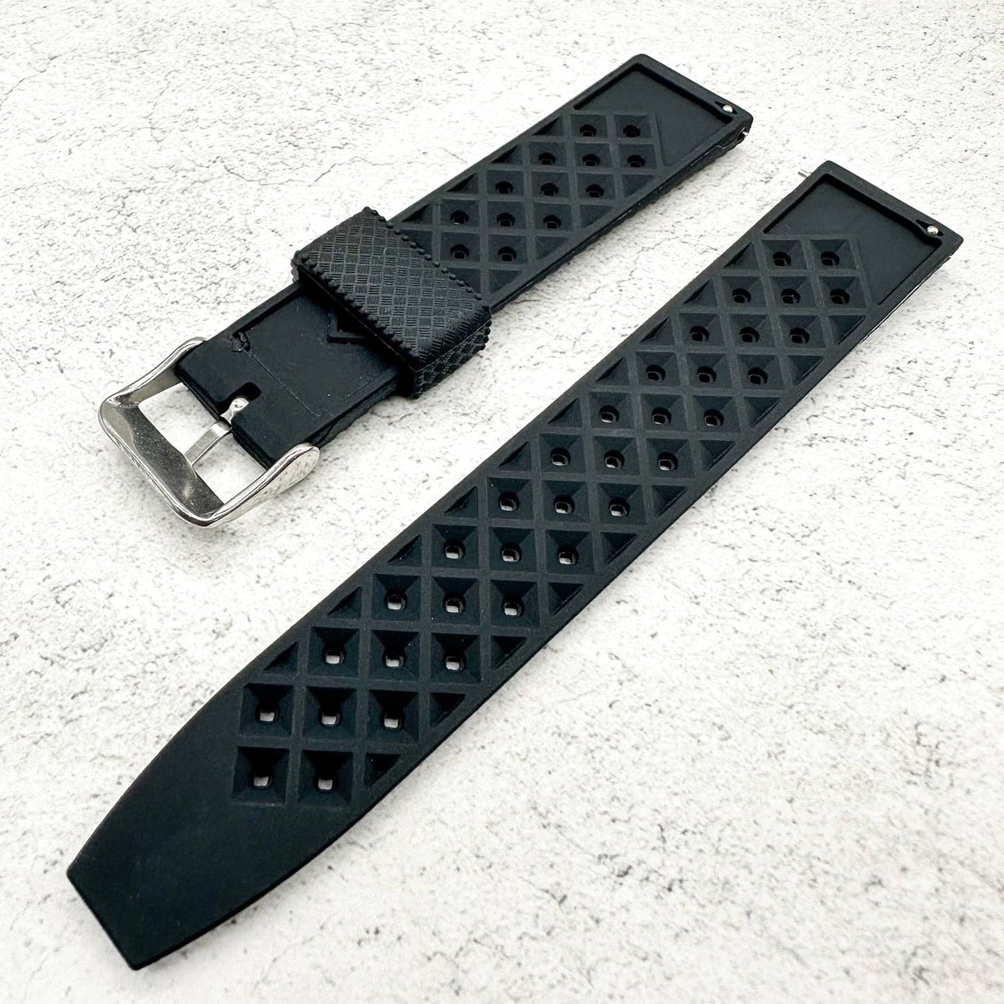 Tropical Soft Silicone Quick Release Watch Strap Black 3
