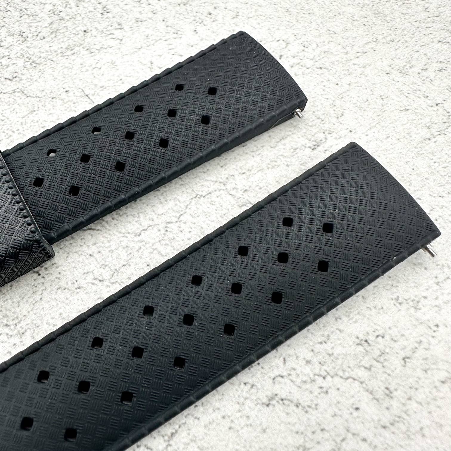 Tropical Soft Silicone Quick Release Watch Strap Black 4