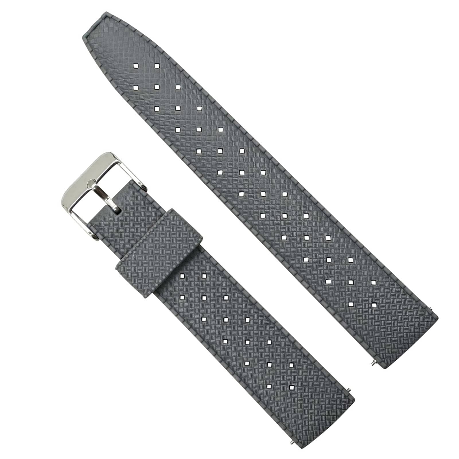 Tropical Soft Silicone Quick Release Watch Strap Grey 1