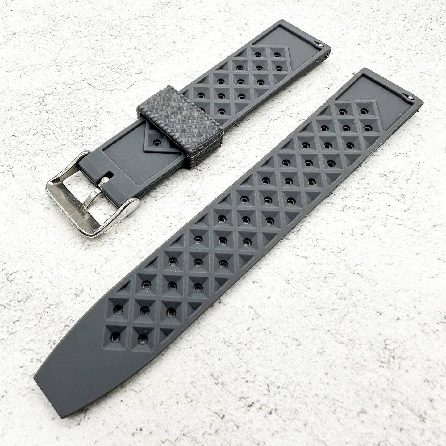 Tropical Soft Silicone Quick Release Watch Strap Grey 3