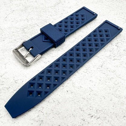 Tropical Soft Silicone Quick Release Watch Strap Navy Blue 3