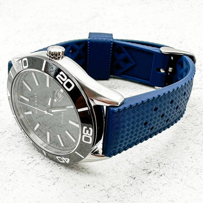 Tropical Soft Silicone Quick Release Watch Strap Navy Blue 5