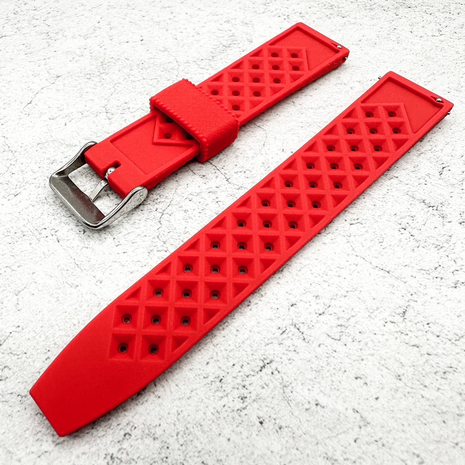 Tropical Soft Silicone Quick Release Watch Strap Red 3