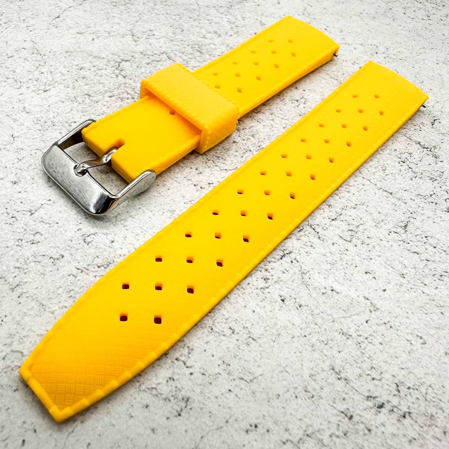 Tropical Soft Silicone Quick Release Watch Strap Yellow 2