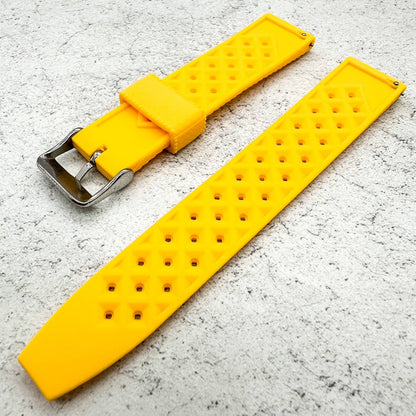 Tropical Soft Silicone Quick Release Watch Strap Yellow 3