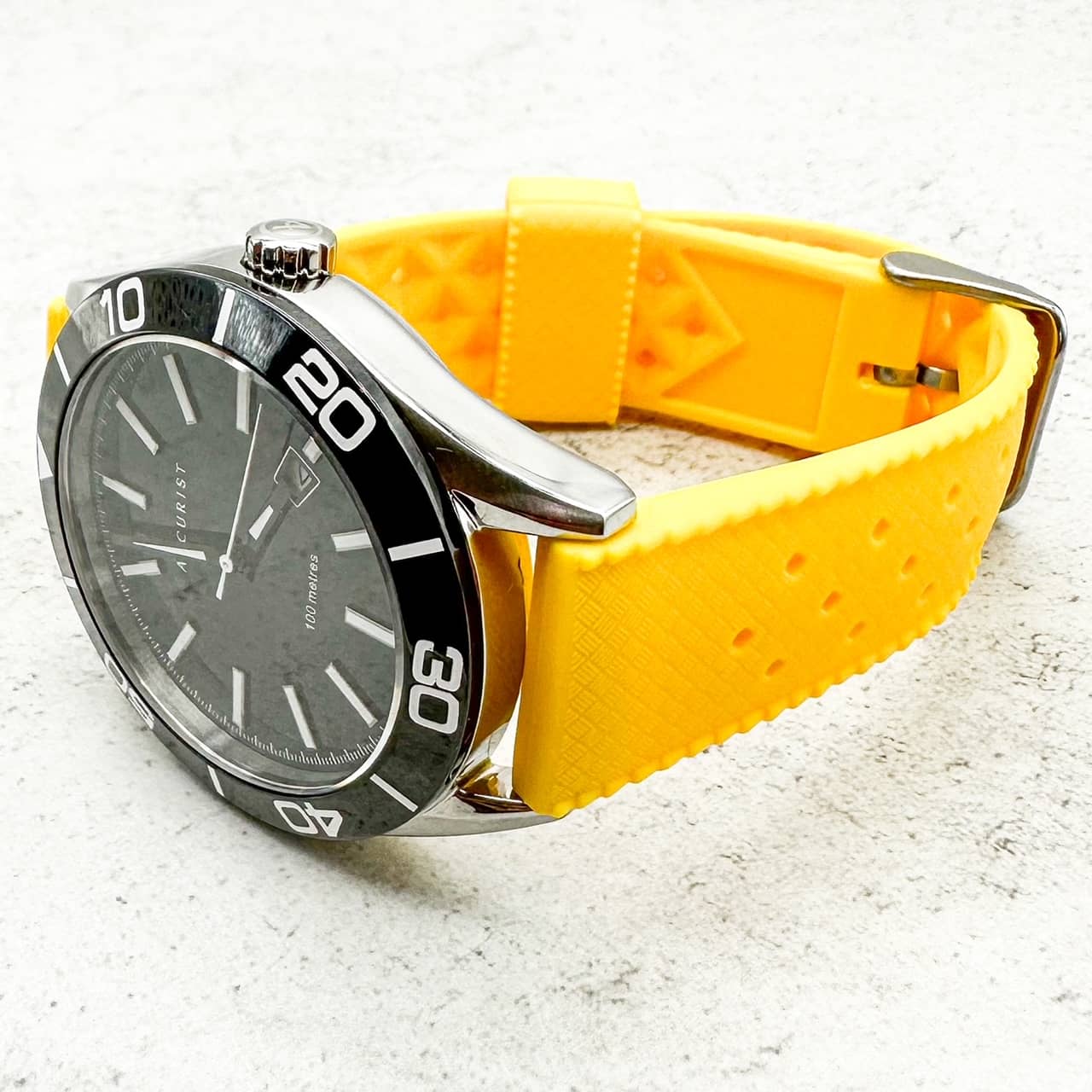 Tropical Soft Silicone Quick Release Watch Strap Yellow 5