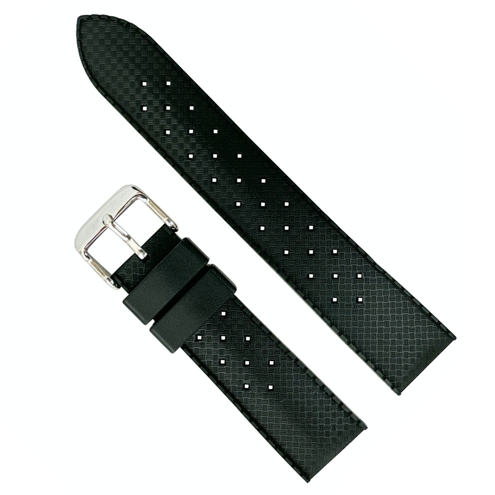 Tropical Silicone Watch Band Black 1