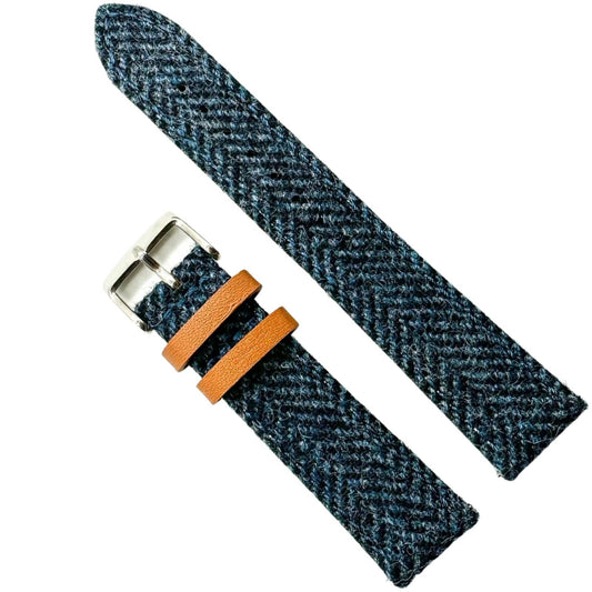 Tweed Herringbone Watch Strap Blue 1