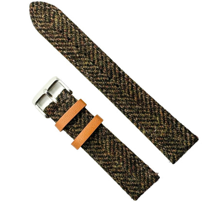 Tweed Herringbone Watch Strap Brown 1