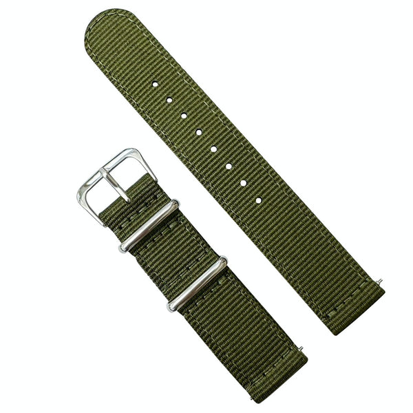 Two Piece NATO Watch Strap Band - Green | 18mm 20mm 22mm – The