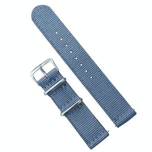 Two Piece NATO Watch Strap 18mm 20mm 22mm Grey The Thrifty Gentleman