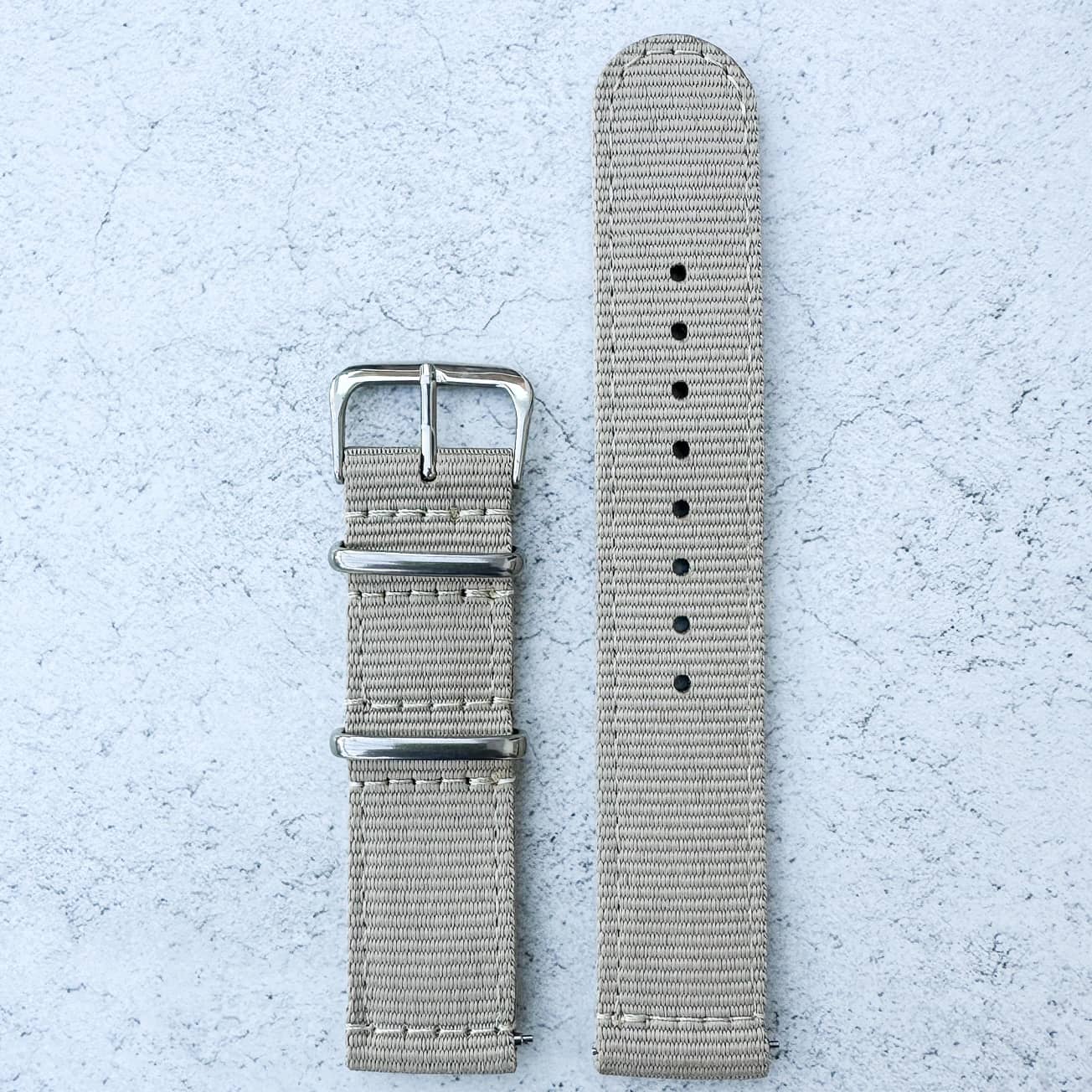 Two Piece NATO Watch Strap Beige 1