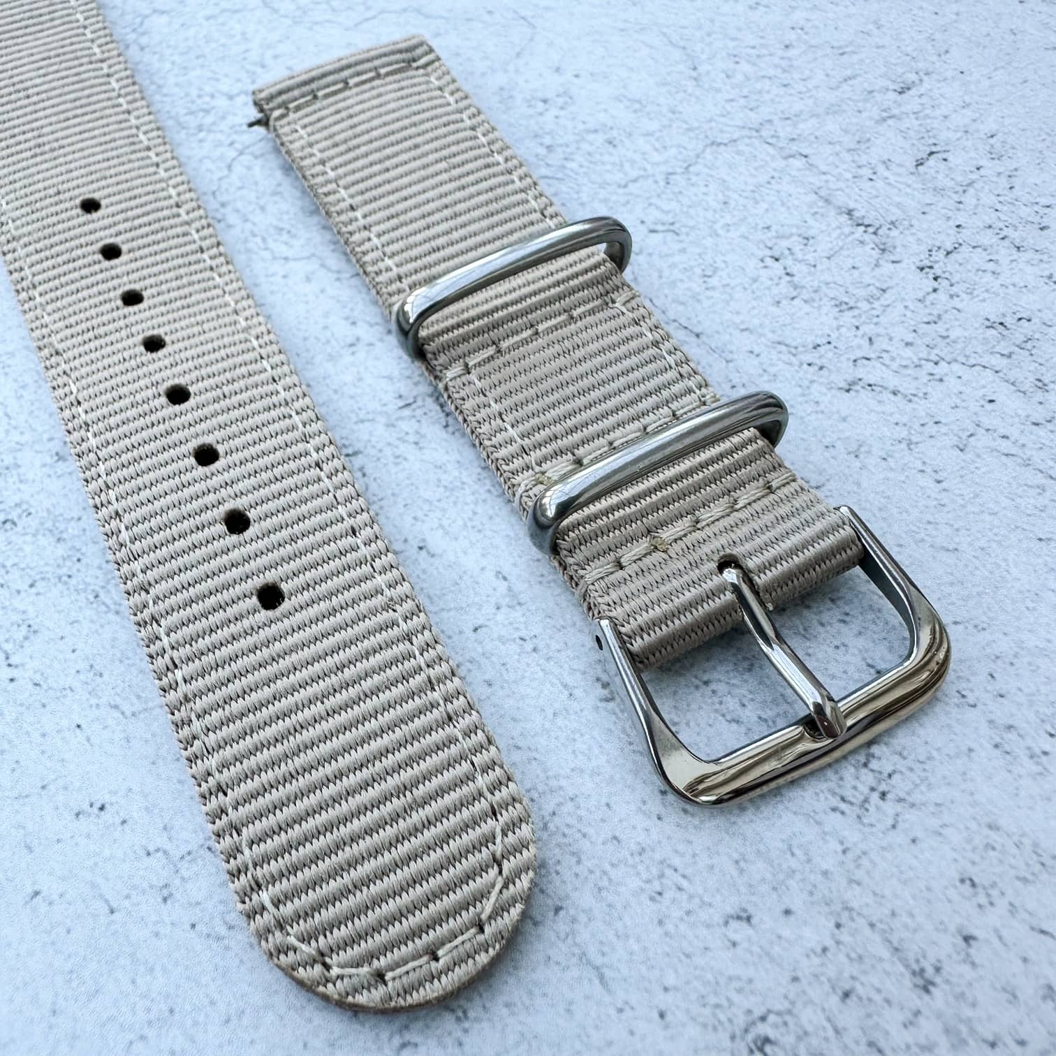 Two Piece NATO Watch Strap Beige 3