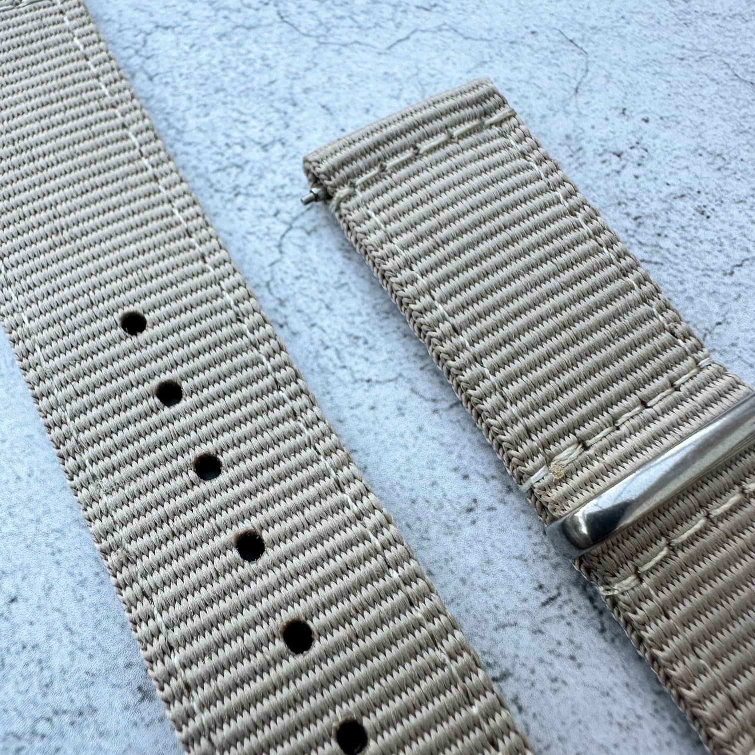 Two Piece NATO Watch Strap Beige 4