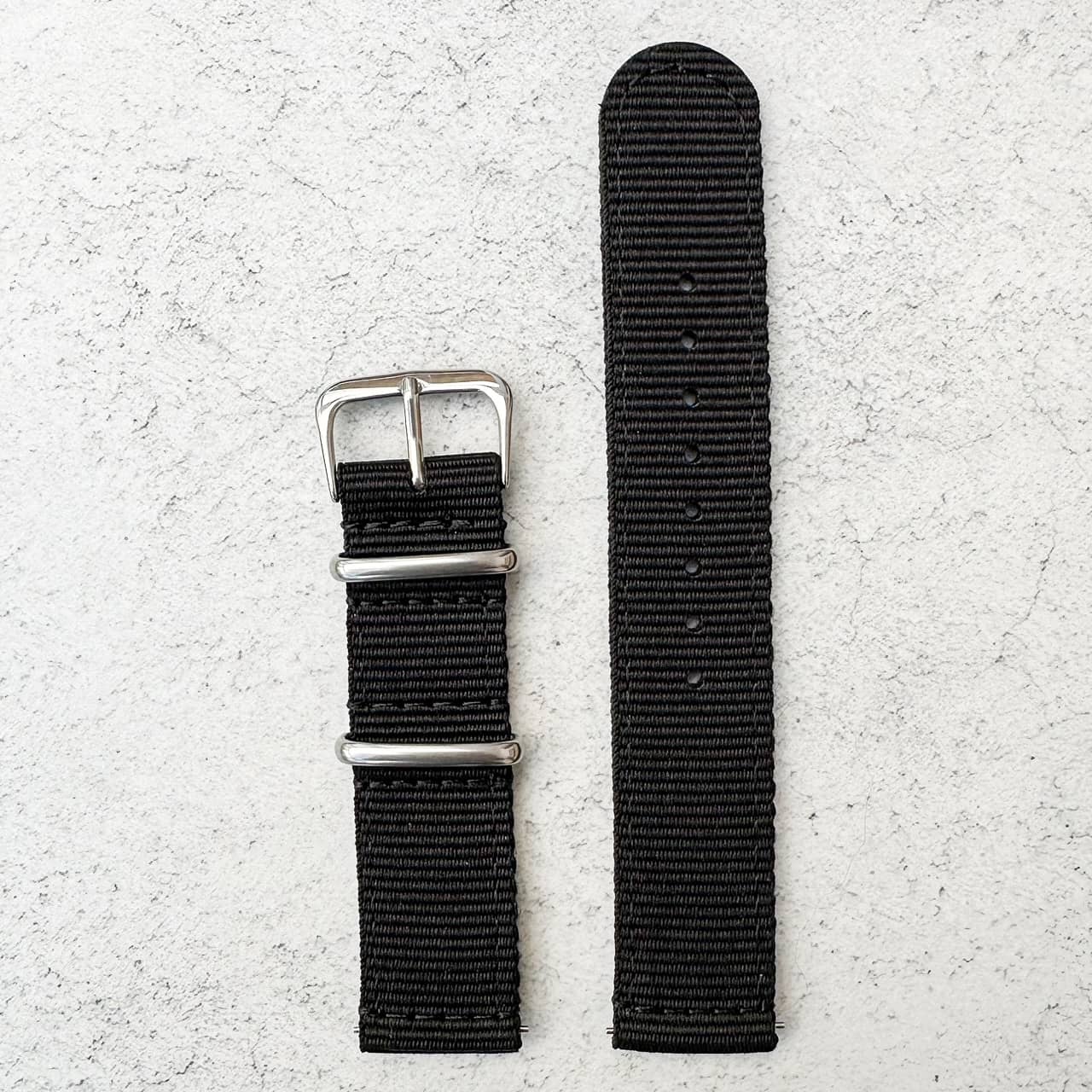 Two Piece NATO Watch Strap Black 1