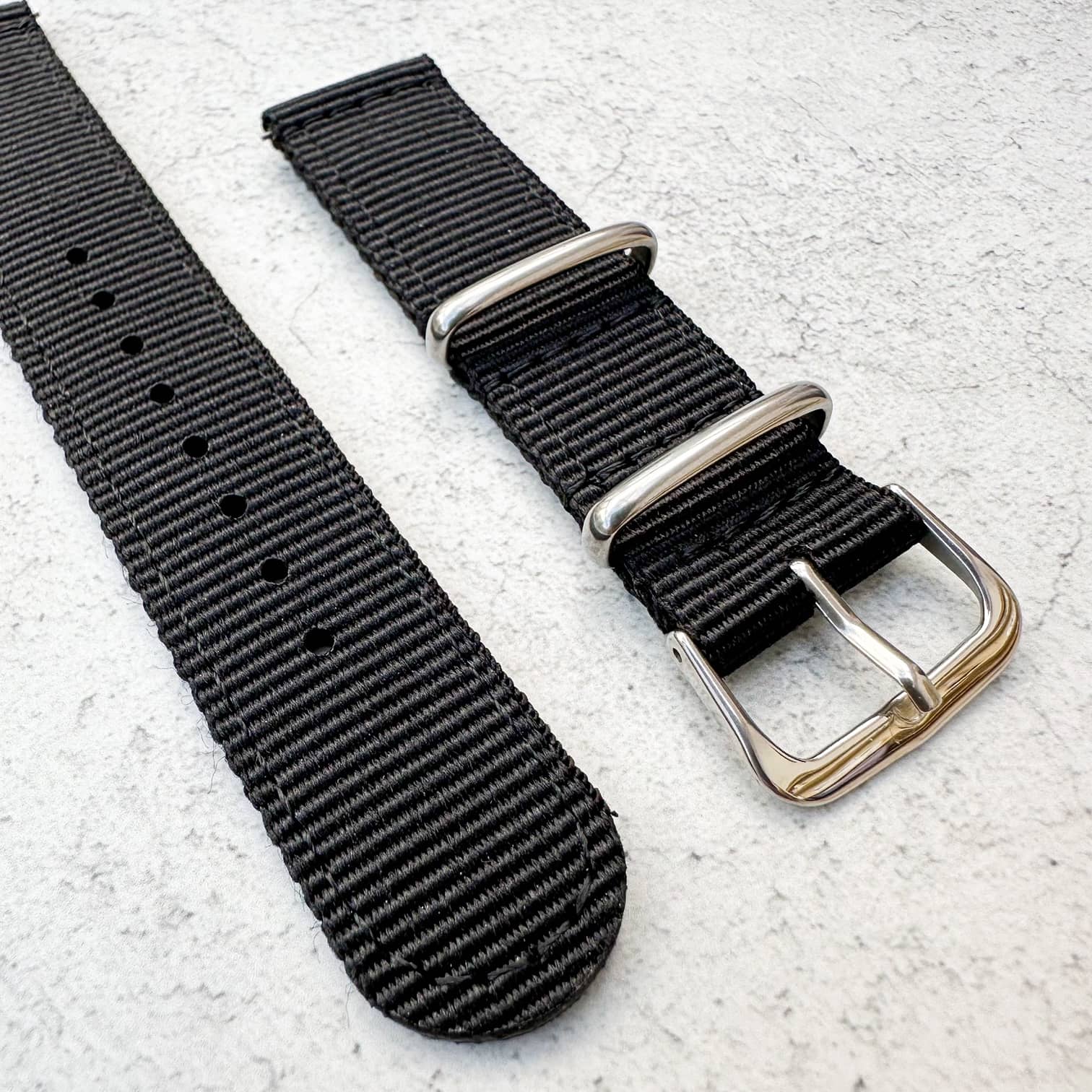 Two Piece NATO Watch Strap Black 3