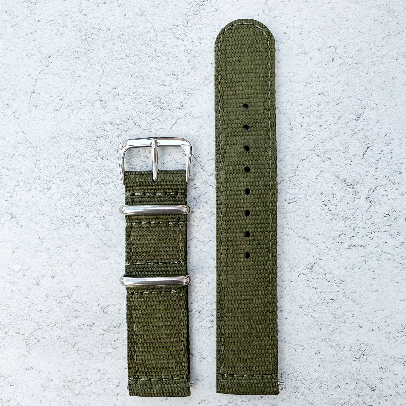 Two Piece NATO Watch Strap Green 1