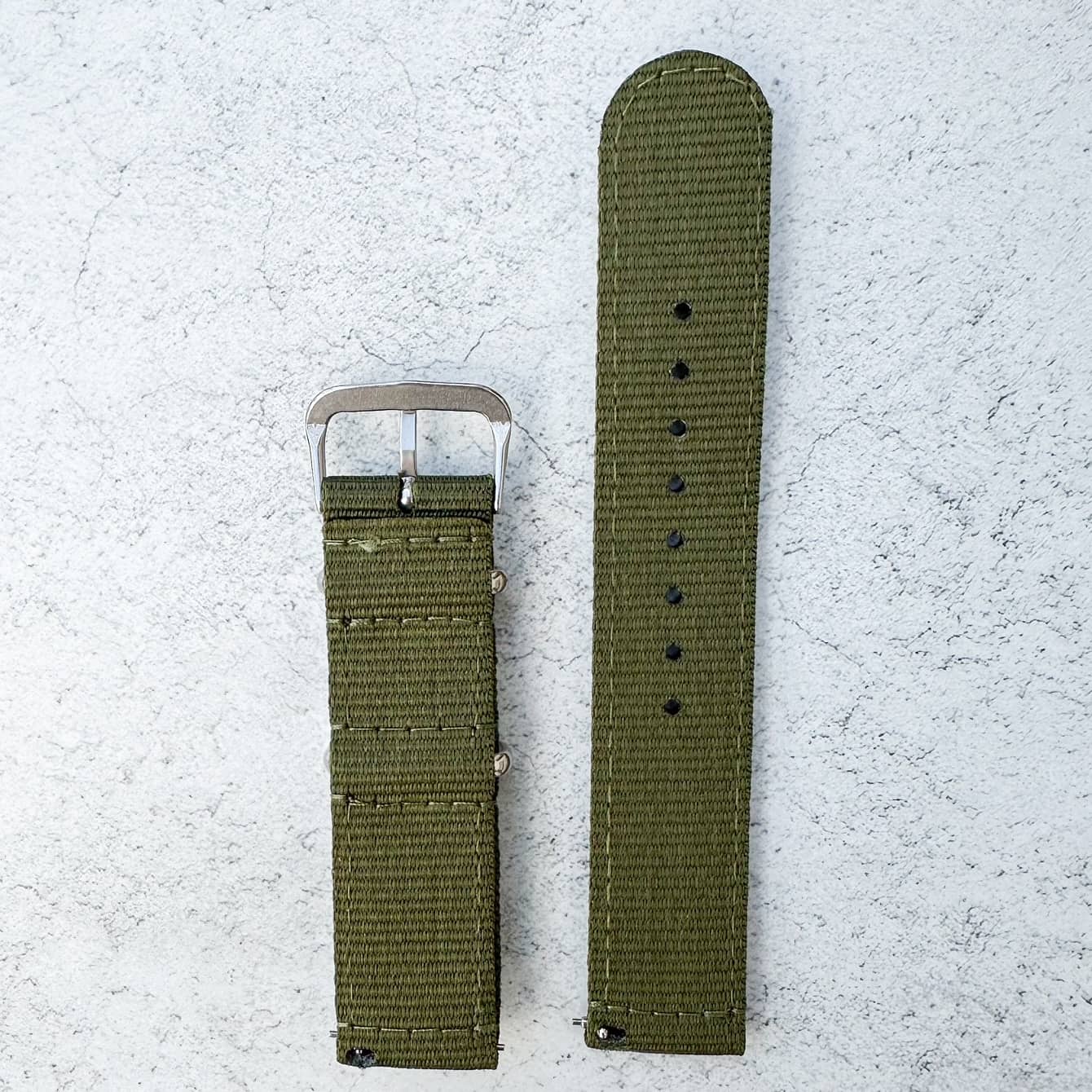 Two Piece NATO Watch Strap Green 2