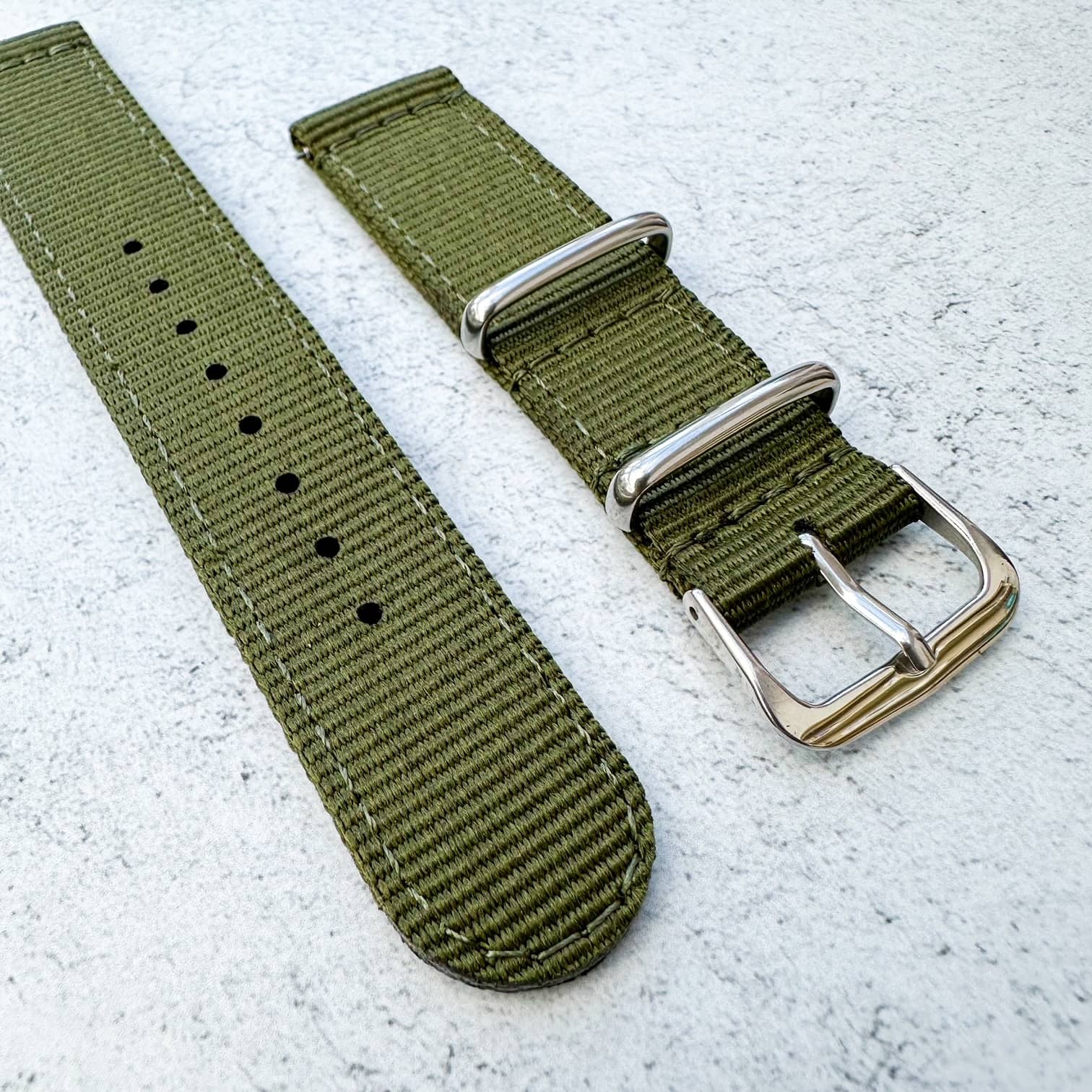 Two Piece NATO Watch Strap Green 3