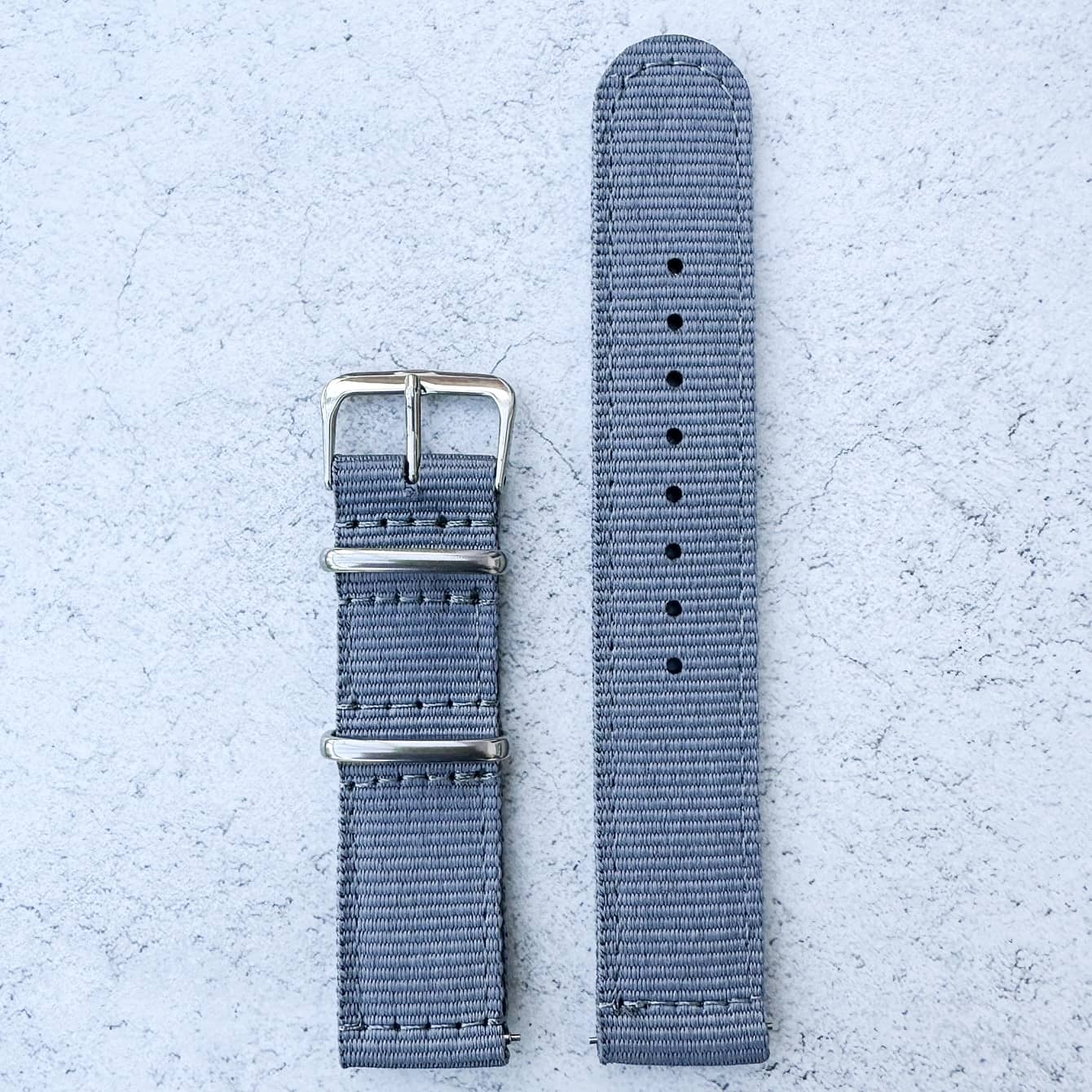 Two Piece NATO Watch Strap Grey 1