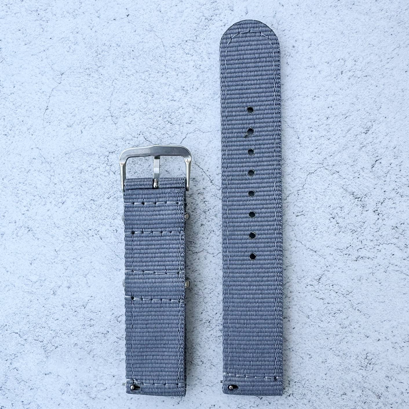 Two Piece NATO Watch Strap Grey 2