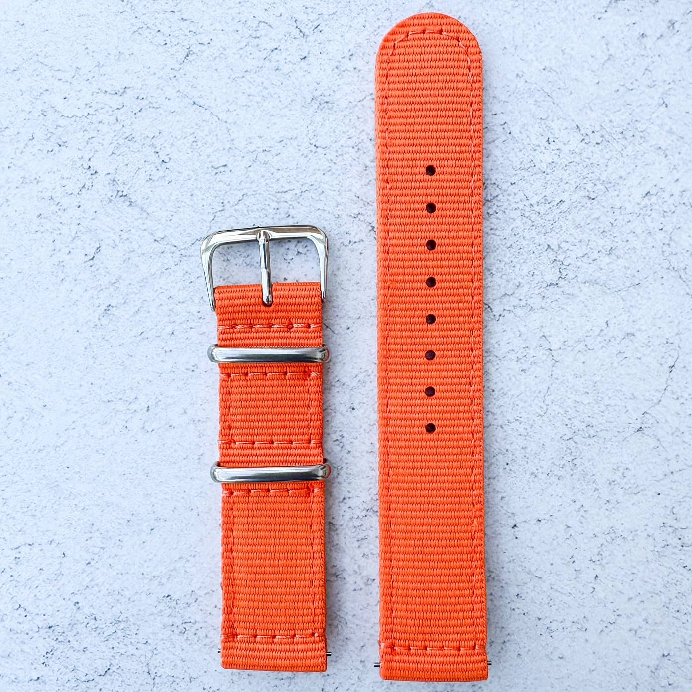 Two Piece NATO Watch Strap Orange 1